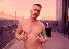 Axel Abysse gets wild with outdoor anal fisting on the terrace