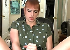 Mischievous cuffed Tgirl pops