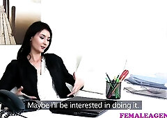 FemaleAgent Agent screws hawt masturbating model with large sex-toy