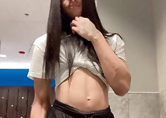 Angel Perkins gets kinky in gym with her fat ass & twinked up body