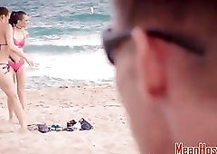 Slutty teen fucked rough in hotel room by BDSM master