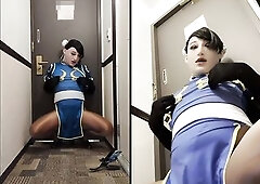 After Cosplay Event, femboy makes self joy with teat. CD, JPN, sissy, crossdresser.