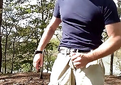 stroking my manhood in public, milking my cock, cum running in rivulets.