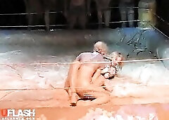 fight on the disrobe in the mud