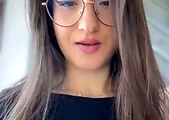 Small titted babe toys her pussy on webcam