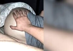 Step mama butt get slapped by step son bare in couch near her booty