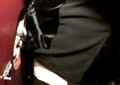 Fresh escapade filmed in January 2023. I'm visiting a porn theater to serve dicks at the gloryhole another time. This time I suck and bang four r