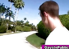 Exhibitionist blowjob outdoors