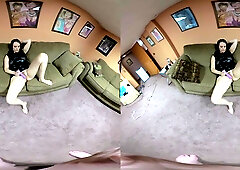 Alisha Adams Is Getting Off with Her Purple Vibrator - Amateur Solo Masturbation on the Couch Voyeur
