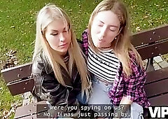 VIP4K. Hunter pick up and drilled the lesbian babes. Compilation POV movie scene