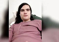 Trans angel playing with her dick