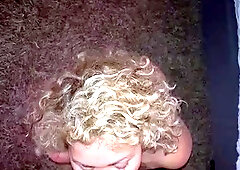 Ebony wife drops to her knees and gives fabulous POV blowjob