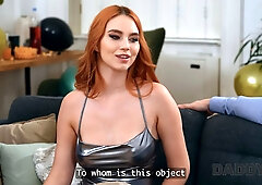 Daddy4k. red haired with fabulous hooters get fucked by her boyfriend's daddy