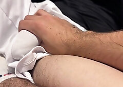 GAY-FOR-PAY FOOTBALL PLAYER WITH A THICK KNOB PUT IT IN PRIVATELY UNTIL HE JISM. - FREE-FOR-ALL