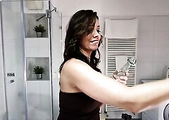 Sexy hawt mother I'd like to fuck in the bath out of a brassiere takes off her pants to flash twat and undressed butt