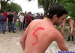 Straight fratboys gay pledging with blowjob