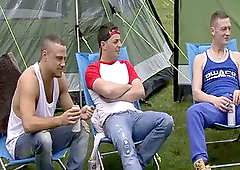 Gay orgy, gay public, masturbation