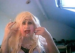 Stockings, crossdresser lingerie, gay masturbation