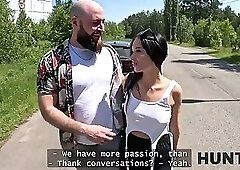 HUNT4K. Hottie with natural tits cheated in public