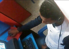 Str8 spy guy cum in his hand in cyber cafe 2