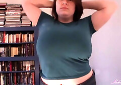 Huge Boobs In Huge Boob Tit Drop Blue Shirt