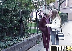 Banging Slender Lesbo Gal For Money In Front of Her Girlfriend - Gina Gerson, Alexis Crystal