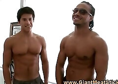 Interracial deep throat cocksucking