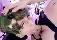 Face fuck, sloppy blowjob, gay sissy