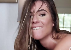 Seductive woman from insurance company bangs 19 yo boy