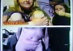 Horny Blonde has hot look. Friend hides her face (+ sound )