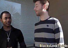 Ebony Dude Cum Sprays Whitey