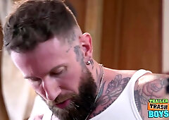 Officer Brogan Deepthroats Troy Daniels Before Bottoming