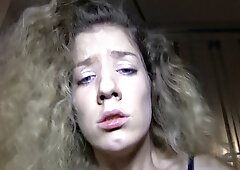 Curly-haired babe gets drilled in public for cash