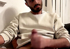 Turkish man draining of his penis