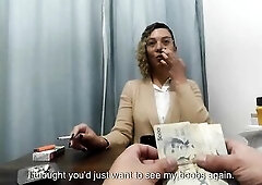 Convincing the angel in the coffee shop to have sex in the baths for cash