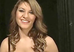 Brunette spreads her legs and gets pounded from the back