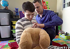 young man moans as his daddy is plumbing his caboose raw