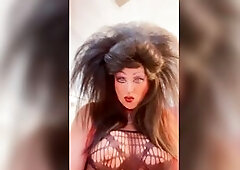 Shelly & Ginger Roberts crossdressing smokin' large hair fetish tugjob oral job