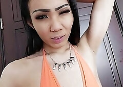 Asian shemale pov and creampie