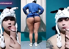 Immense Bum Femboy Deepthroating Phat Bone
