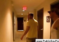 Blowjob to a six pack guy at the roof