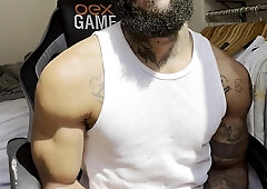 Molten tattoed mexican wank off big black cock