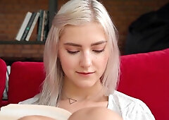 Blonde whore Eva Elfie - Busty Threeway - cum on face and cum on tits