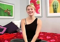 Curly Blonde Teen Records Solo Dildo Masturbation More at