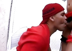 Cute ladyboy Sabrina bangs with hung stud hard and fast