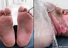 MyFriendsFeet: Tommy Bearhama gets mummified & giggles with feet tickles