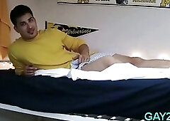 Put on his knees&throat-fucked