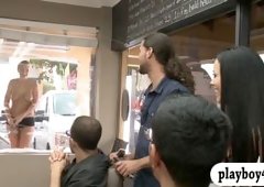 Randoms babes convinced to flash tits