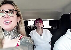 We picked up a nurse at the bus stop! We took her to the car to screw her until that babe came.