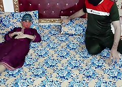 Skinny Desi wife in stockings betrayed by masked lover while her husband watches